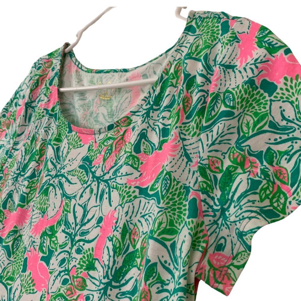 Lilly Pulitzer Geanna Swing Tiered Dress Just Wing It Botanical Green Size M - Picture 5 of 8